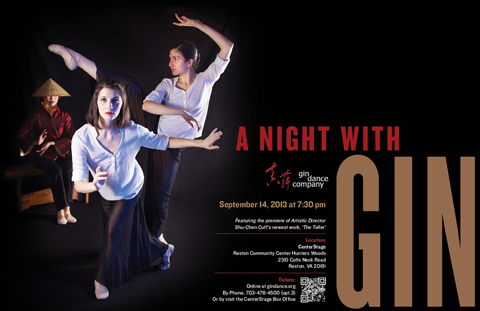 Night with Gin Dance poster, design and photography copyright 2013 Lindsay Benson Garrett