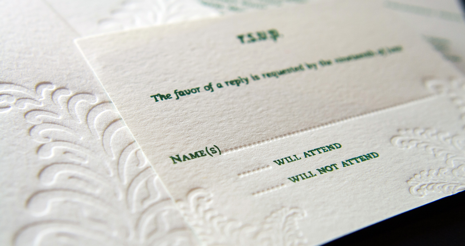 Letterpressed RSVP card